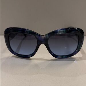 CHANEL Blue and Green Gradient Sunglasses